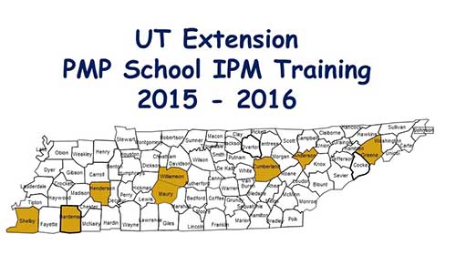 A map image showing all the available counties with IPM training